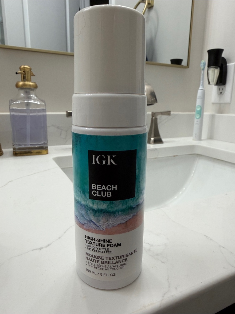 IGK Beach Club High-Shine Texture Foam — Teal, White